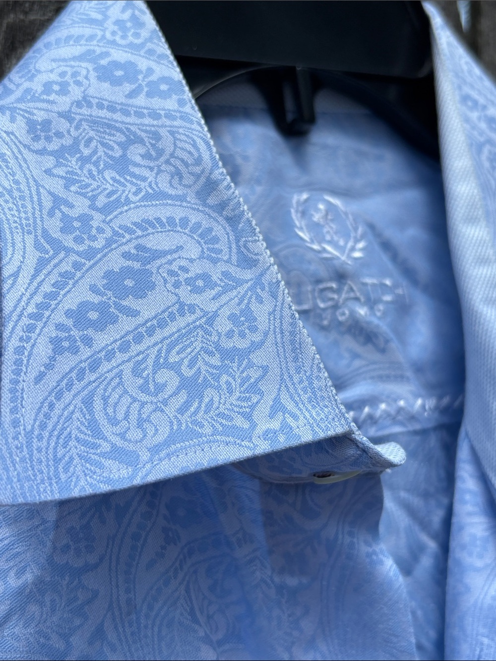 Bugatchi Uomo large cotton baby blue designer dress shirt!!